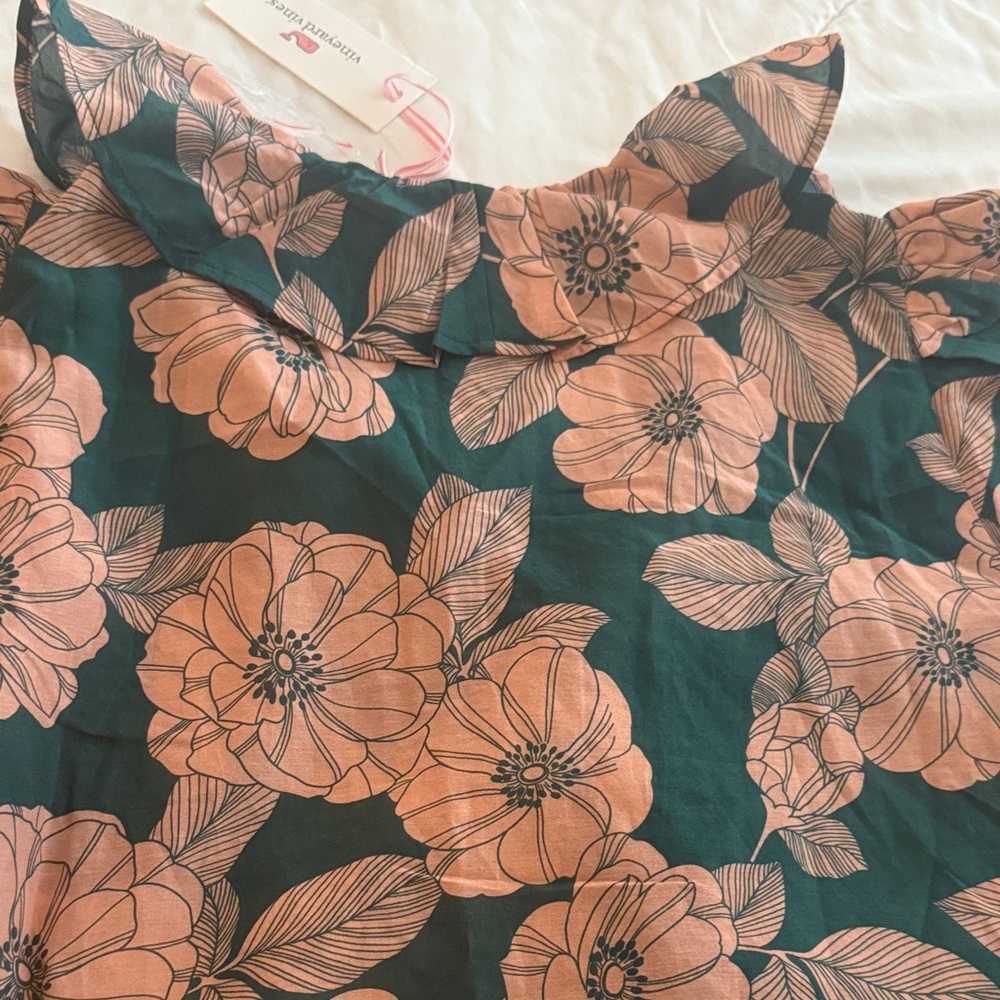 Vineyard Vines Green and Pink Floral Blouse - Picture 6 of 6